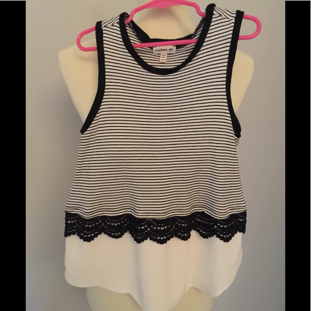 White and black layered tank